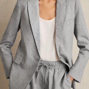 RIESS WILLOW LINEN-BLEND SINGLE-BREASTED BLAZER IN BLUE SIZE: 0